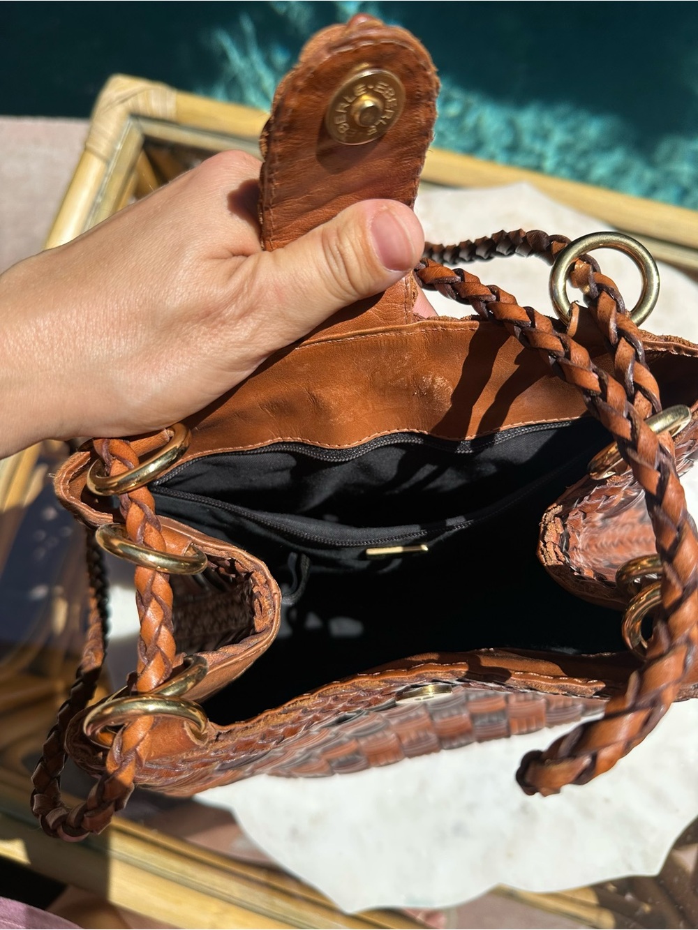 Vintage Woven Leather Bucket Bag - Picture 15 of 15